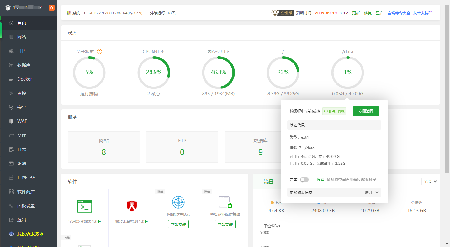 2023最新Linux宝塔面板破解版V8.0.4企业版升级脚本开心版一键脚本 附官方一键安装脚本 第1张 2023最新Linux宝塔面板破解版V8.0.4企业版升级脚本开心版一键脚本 附官方一键安装脚本 第1张