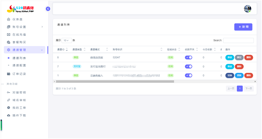 Ypay v7 520AT开源版_打造更专业的聚合免签系统 第5张